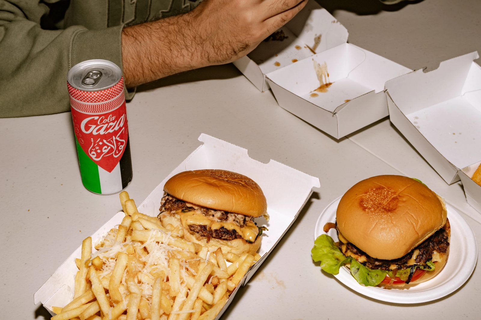 Parmesan fries and a smash burger